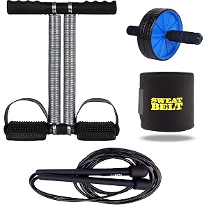 Double Spring Tummy Trimmer Sweat BeltAB Wheel