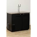Double Tap Kegerator Beer Dispenser – Black, Fits (2 or 3) 1/2 Kegs, Dual Faucet Draft Beer Cooler with Adjustable Temperature and Locking Casters (Black, Width: 48")