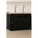 Double Tap Kegerator Beer Dispenser – Black, Fits (2 or 3) 1/2 Kegs, Dual Faucet Draft Beer Cooler with Adjustable Temperature and Locking Casters (Black, Width: 60")