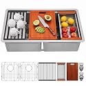 Double Undermount Kitchen Sinks 30 Inch, 16 Gauge T304 Stainless Steel Sink