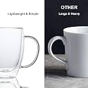 Double Wall Glass 350Ml Set of 2 Coffee Cups - Double Walled Glass Mugs for hot &amp; Cold Drinks Coffee Tea Milk cappuchino Juice (2, 350ml Cup)