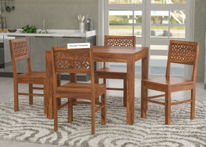douceur furnitures solid sheesham wood four seater set for dining room  restaurant solid wood 4 seater dining set