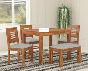 douceur furnitures solid sheesham wood four seater set for dining room  restaurant solid wood 4 seater dining set