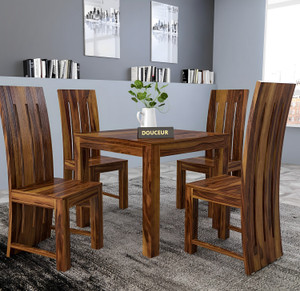 douceur furnitures solid sheesham wood four seater dining set for dining room  restaurant  solid wood 4 seater dining set