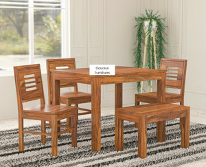 douceur furnitures solid sheesham wood four seater set for dining room  restaurant solid wood 4 seater dining set