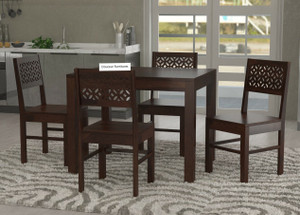 douceur furnitures solid sheesham wood four seater set for dining room  restaurant solid wood 4 seater dining set