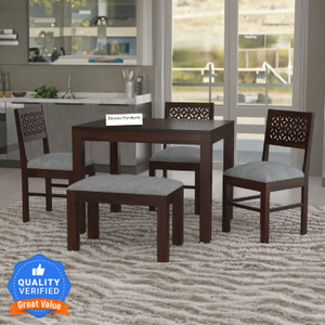 douceur furnitures solid sheesham wood four seater set for dining room  restaurant solid wood 4 seater dining set