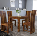 Douceur Furnitures Solid Sheesham Wood Four Seater Dining Set For Dining Room , Restaurant . Solid Wood 4 Seater Dining Set