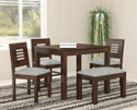 Douceur Furnitures Solid Sheesham Wood Four Seater Set For Dining Room / Restaurant. Solid Wood 4 Seater Dining Set