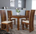 Douceur Furnitures Solid Sheesham Wood Four Seater Dining Set For Dining Room , Restaurant . Solid Wood 4 Seater Dining Set