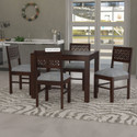 Douceur Furnitures Solid Sheesham Wood Four Seater Set For Dining Room / Restaurant. Solid Wood 4 Seater Dining Set