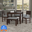 Douceur Furnitures Solid Sheesham Wood Four Seater Set For Dining Room / Restaurant. Solid Wood 4 Seater Dining Set