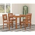 Douceur Solid Sheesham Wood Dining Table Set of 4 | Wooden 4 Seater Dining Table with 4 Chairs | Dining Table Set of 4 Sheesham Wood | Dining Room Furniture for Home | Natural Teak Finish