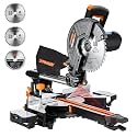 DOVAMAN 10-Inch Sliding Miter Saw, Multi-Material, 2-Speed, 15A