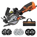 DOVAMAN Circular Saw w/Bag, 5.8A 4-1/2" mini Saw w/Laser &amp; Auxiliary Handle
