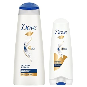 dove hair therapy intense repair conditioner 175ml and dove intense repair shampoo 340ml