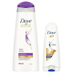 dove hair therapy intense repair conditioner 175ml and dove daily shine shampoo 340ml