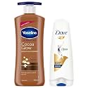 Dove Hair Therapy Intense Repair Conditioner For Damaged, Frizzy &amp; Dry Hair (Cocoa), 175ml &amp; Vaseline Intensive Care Cocoa Glow Body Lotion, 400ml