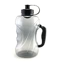 DOVEAZ Plastic Sports Water Bottles for Gallon Water Bottle (2.2 Ltr) with Mixer Ball and Strainer Bpa-Free, Unbreakable, Freezer Safe, Strong Black, Pack of 1