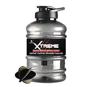 doveaz 15 l sports water bottle gallon  unbreakable freezer-safe leakproof protein shaker with mixer ball amp strainer  bpa-free gym amp fitness bottle black