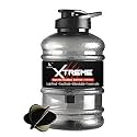 DOVEAZ® 1.5 L Sports Water Bottle (Gallon) – Unbreakable, Freezer-Safe, Leakproof Protein Shaker with Mixer Ball &amp; Strainer – BPA-Free Gym &amp; Fitness Bottle (Black)