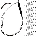 Dovesun 30PCS Weedless Wacky Rig Hooks Worm Fishing Hooks for Bass Fishing Size 1# 1/0 2/0 for Ne-ko, No Sinker Rig Wide Gap with Soft Worm Baits