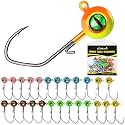 Dovesun Crappie Jig Heads for Fishing Underspin Jig Heads for Crappie Walleye Bluegill Ice Fishing 20pcs/25pcs 1/32oz, 1/16oz, 1/8oz