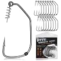 Dovesun PTFE Weedless Swimbait Fishing Hooks for Bass Saltwater 15pcs