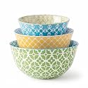 DOWAN Ceramic Mixing Bowls - Large Nesting Bowl for Kitchen, Colorful Mixing Bowl for Serving, Baking, Prep, Salad, Microwave & Dishwasher Safe, 3.7/2/1 Qt, Set of 3