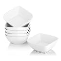 DOWAN Ramekins 8 oz Oven Safe, Creme Brulee Ramekin, Semi-Square Dessert Bowls, Small Serving Bowls, Porcelain Sauce Souffle Dishes, Dipping Custard Cups, Set of 6, Soft White
