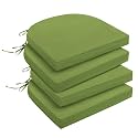 downluxe Outdoor Chair Cushions Set of 4 for Patio Furniture, Water-Resistant Patio Chair Cushions with Ties, High Density Foam Outdoor Seat Cushion, 17" X 16" X 2", Sage Green