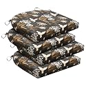 downluxe Outdoor Chair Cushions Set of 4 for Patio Furniture, Water-Resistant Patio Chair Cushions with Ties, High Density Foam Outdoor Seat Cushion, 17" X 16" X 2", Nightbird