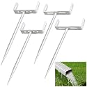 Downspout Bracket,Heavy Duty Size-Adjustable Storm-Proof Downpipe Bracket with Rust-Resistant Coating-Solid Iron Construction,Stable Support,Easy Install,for Lawn,Yard & Industrial Use (4 Pack White)