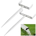 Downspout Bracket,Heavy Duty Size-Adjustable Storm-Proof Downpipe Bracket with Rust-Resistant Coating-Solid Iron Construction,Stable Support,Easy Install,for Lawn,Yard &amp; Industrial Use (2 Pack White)
