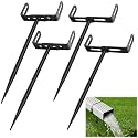 Downspout Bracket,Heavy Duty Size-Adjustable Storm-Proof Downpipe Bracket with Rust-Resistant Coating-Solid Iron Construction,Stable Support,Easy Install,for Lawn,Yard &amp; Industrial Use (4 Pack Black)
