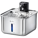DownyPaws Cat Water Fountain Stainless Steel Wireless Automatic, Metal