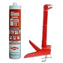 Dowsil Glass Sealant & Half Round Gun-1+1 pc Combo with 2 nozzles Clear Sealant, Silicone, Pack of 1