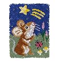 DOYLKE Latch Hook Kits for Adults DIY Crochet Yarn Rugs Hooking Craft Kit with Color Pre-Printed Pattern Embroidery Mat(20.5X14.9 Cute Little Mouse),Star Sky