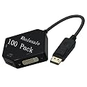 DP to HDMI VGA DVI Adapter Displayport to HDMI 4K Adapter 3 in 1 Display Port to HDMI VGA DVI Converter Male to Female Gold-Plated (Diamond Shaped) (100 Pack Diamond Shaped)