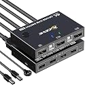 KVM Switch 2 Computers 1 Monitor DisplayPort, 2 In 1 Out DP KVM Switcher Support 4k@60Hz Control 2 Computers to Share Keyboard, Mouse And DP Monitor