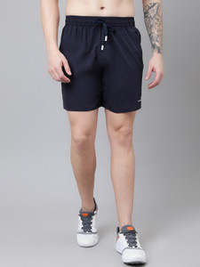 dpassion solid men dark blue regular shorts