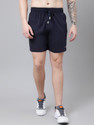 DPassion Solid Men Dark Blue Regular Shorts