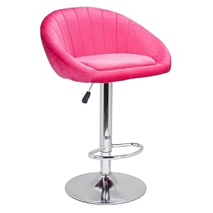 dpi mini bar chair for breakfast dining stool kitchen island counter bar stools velvet exterior adjustable swivel chrome gas lift steel footrest amp base  1 year warranty red