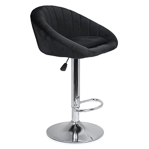 dpi mini bar chair for breakfast dining stool kitchen island counter bar stools velvet exterior adjustable swivel chrome gas lift steel footrest amp base  black