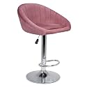 DPI Mini Bar Chair for Breakfast Dining Stool Kitchen Island Counter Bar Stools Velvet Exterior, Adjustable Swivel Chrome Gas Lift, Steel Footrest &amp; Base | (Black)