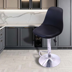 dpi modern height adjustable 360 revolving bar stool  kitchen chair  office chair metal bar stool finish color - black diydo-it-yourself