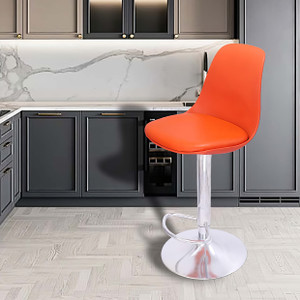 dpi modern height adjustable 360 revolving bar stool  kitchen chair  office chair metal bar stool finish color - orange diydo-it-yourself
