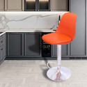 DPI Modern Height Adjustable 360° Revolving Bar Stool | Kitchen Chair | Office Chair Metal Bar Stool (Finish Color - Orange, DIY(Do-It-Yourself))