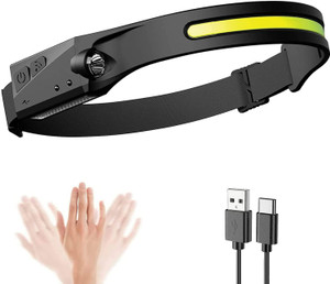 dpm 77w 5 light modes waterproof led rechargeable headlamp 1200mah battery 6 hrs bulb emergency light multicolur