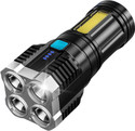 DPM I65 USB CHARGE FLASHLIGHT 4 MODE BATTERY INDICATOR DISPLYE 8 hrs Bulb Emergency Light (Black)